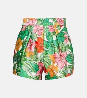 ALÉMAIS Bedruckte High-Rise-Shorts Amelia - Grün