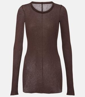 Rick Owens Cotton Jersey Top - Brown