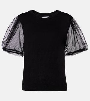 Velvet Justine Cotton Top - Black