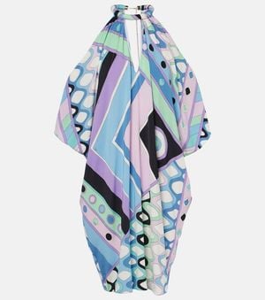 PUCCI Caftan Vivara De Saten - Azul