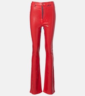 Acne Studios Pantalon Evase Porto En Coton Melange - Rouge
