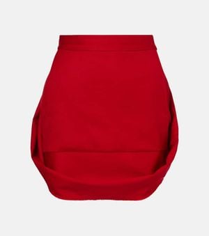Vivienne Westwood Mini Frame Wool Miniskirt - Red