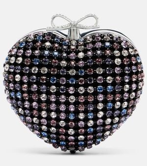 Self-Portrait Clutch Mit Kristallen - Schwarz