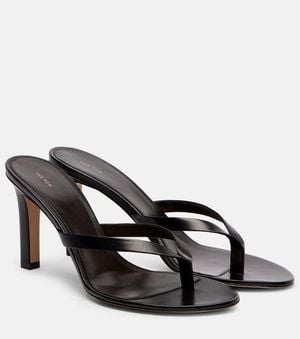 The Row Sacha Leather Thong Sandals - Black