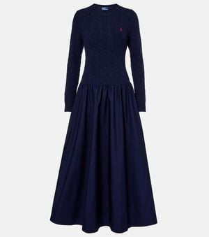 Polo Ralph Lauren Cotton And Wool-Blend Maxi Dress - Blue