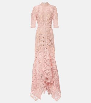 Costarellos Floral Lace Gown - Pink