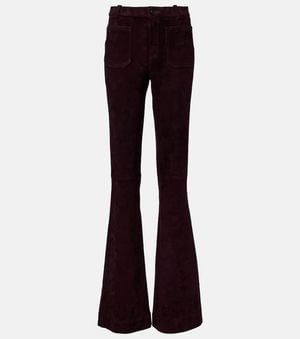Stouls Laurent Suede Flared Pants - Purple