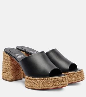 Christian Louboutin Plateau-Pantoletten Calakala 85 Aus Leder - Schwarz