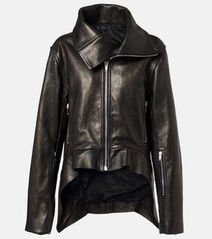 Rick Owens Chaqueta Asimetrica De Piel - Negro