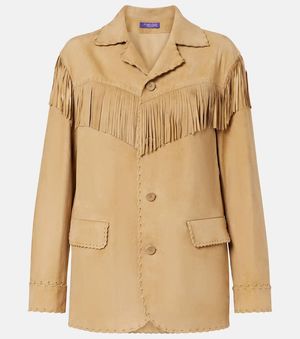 Ralph Lauren Ryland Fringed Suede Jacket - Natural