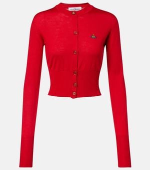 Vivienne Westwood Bea Cropped Wool And Silk Cardigan - Red