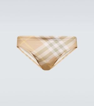 Burberry Check Swim Briefs - Natural