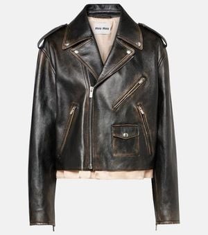 Miu Miu Leather Jacket - Black