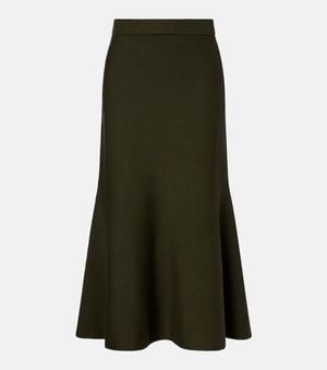 Jonathan Simkhai Layne Wool Midi Skirt - Green