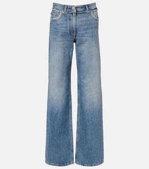 Versace Mid-Rise Wide-Leg Jeans - Blau