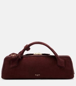 Alaïa Le Teckel Small Suede Clutch - Red