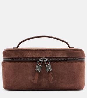 Brunello Cucinelli Kosmetiketui Mini Aus Veloursleder - Braun