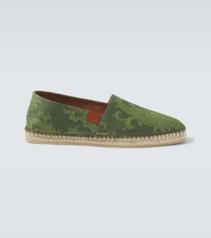 Etro Paisley Gabardine Espadrilles - Green