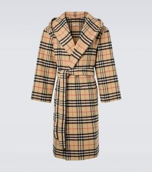 Burberry Check Wool And Cashmere Robe - Natural
