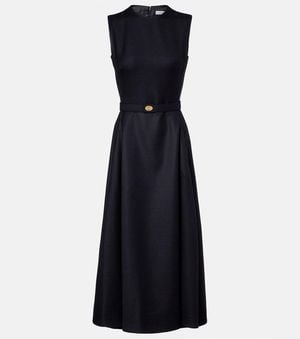 Burberry Prince Of Wales Check Wool Midi Dress - Blue