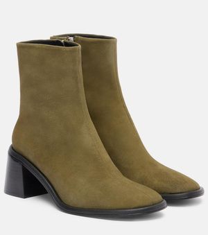 Souliers Martinez Ankle Boots Mona 60 Aus Veloursleder - Grün