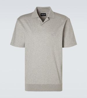 Giorgio Armani Polohemd Aus Baumwoll-Jersey - Grau