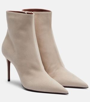 Paris Texas Vera 85 Suede Ankle Boots - Natural