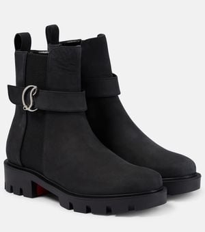 Christian Louboutin Cl Chelsea Leather Lug-sole Boots - Black