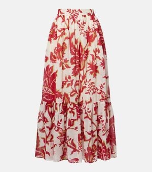 Etro Paisley Cotton Maxi Skirt - Red