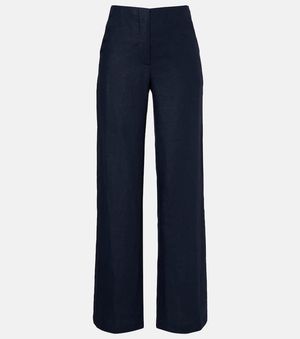 Faithfull the Brand Lulea Linen Wide-Leg Trousers - Blue