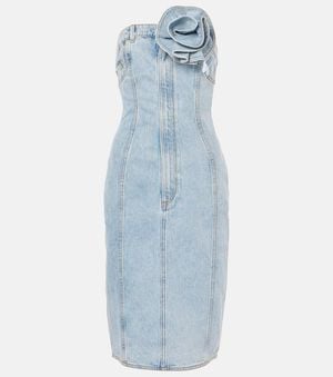 Area Midikleid Aus Denim - Blau
