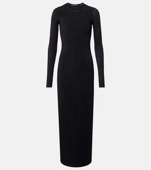 Wardrobe NYC Semi-Sheer Jersey Midi Dress - Black