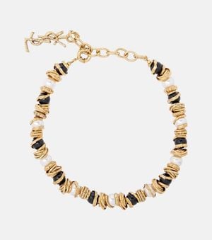 Saint Laurent Loulou Embellished Necklace - Metallic