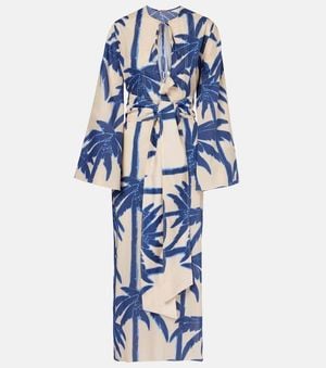 Johanna Ortiz Bedruckte Tunika Sotaviento Aus Baumwolle - Blau