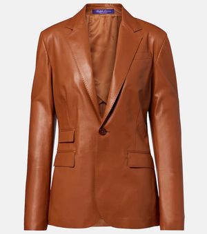 Ralph Lauren Parker Leather Blazer - Brown