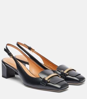 Tod's 50 Leather Slingback Court Shoes - Blue