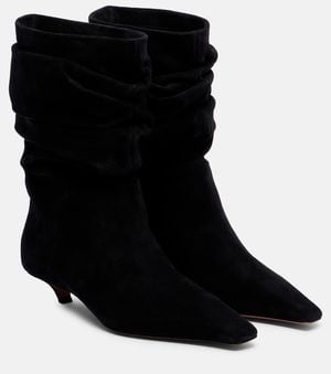 AMINA MUADDI Ankle Boots Jamie 25 Aus Veloursleder - Schwarz
