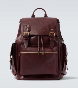 Brunello Cucinelli Rucksack Aus Leder - Braun