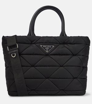 Prada Gesteppte Tote Bag Aus Re-Nylon - Schwarz