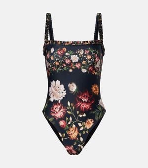 Agua Bendita Limon Floral Swimsuit - Black