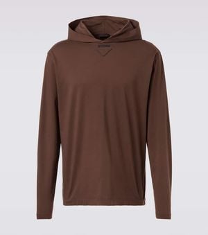 Prada Cotton Hoodie - Brown
