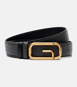 Gucci Wendbarer Guertel Square G Aus Leder - Schwarz