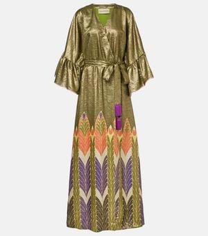 Valentino Printed Silk-Blend Gown - Green