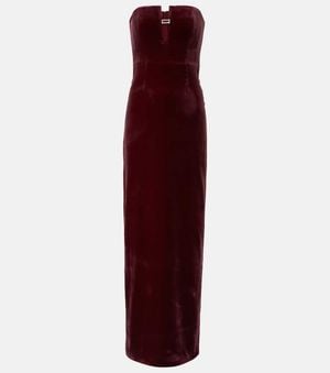 Roland Mouret Embellished Velvet Bustier Gown - Purple