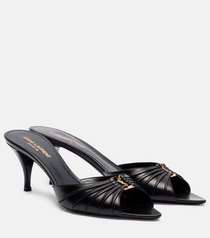 Saint Laurent Babylone 60 Leather Mules - Black