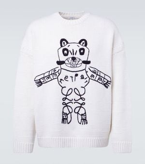 Loewe X Louis Wain Bestickter Pullover Aus Wolle - Weiß