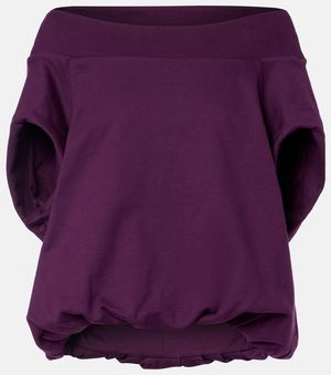 Dries Van Noten Sweatshirt Cocoon Aus Baumwoll-Jersey - Lila