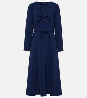Carolina Herrera Bow-Detail Midi Dress - Blue