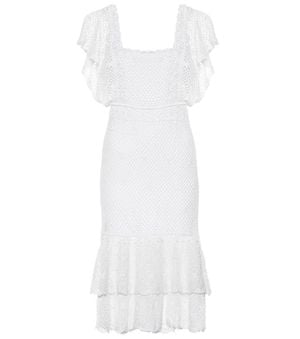 Anna Kosturova Florence Crochet Cotton Dress - White