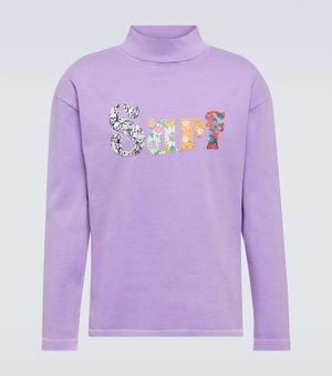 ERL Applique Cotton Jersey Sweatshirt - Purple